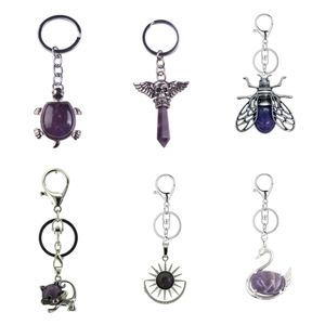 Tartaruga de moda por atacado Charms de cobre Dragão -chave Anel Chave de pedras preciosas personalizadas para presentes