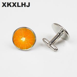 XKXLHJ 2018 New Fashion Orange Slice Gemelli Arancione Gemello Frutta Gemelli Per Le Donne Gemelli Rotondi