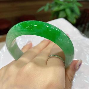 Bangle Jewelry Top Natural Authentic AAAAA Bangles Grade Ice Species Emerald Color Women's Floating Green Real Jade Bracelet