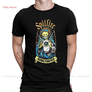 Męskie koszulki Wysokiej jakości mężczyźni Sk8 Skate Sports Sport Black T-Shirt Spitfire Burn Forever Pure Cotton Tees Harajuku Codzienne życie 230522