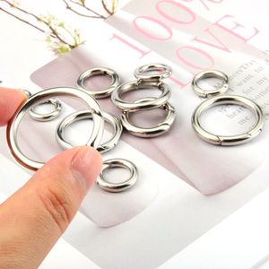 12-35mm rostfritt stål Spring Clasps nyckelkrokar för nyckelring Nyckelhållare Öppnande rund nyckelring Carabiner smycken som gör DIY