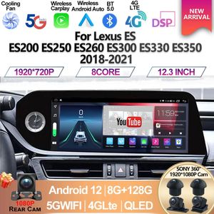 För Lexus ES240 ES250 ES350 ES300H 2018-2021 ES 128 GB Stereo Android 12 Car Radio GPS Multimedia Video Player Carplay Autoradio