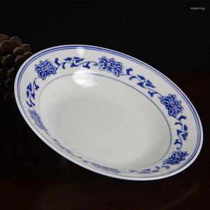 プレート7.5インチJingdezhenヴィンテージブルーと白の磁器ディナー中国のセラミックプレートラウンドステーキ料理フリッチクラフト
