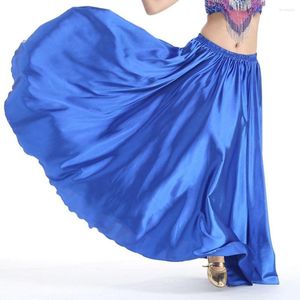 Stage Wear Professional Shining Satin Long Spanish Skirt Swing Dancing Belly Dance Sun Women Show Costumes Accessories