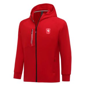 FC Twente Men Jackets Autumn warm coat leisure outdoor jogging hooded sweatshirt Full zipper long sleeve Casual sports jacket
