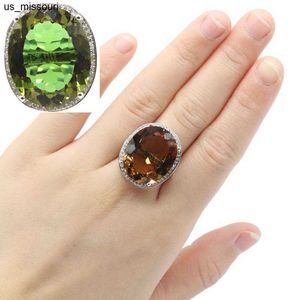 Bant Yüzükleri 25x21mm Shecrown Top Satış Mücevher Seti Büyük Oval 22x18mm Renk Değiştiren Alexandrite Topaz Gümüş Yüzük Küpe Kolye Datlama J230522