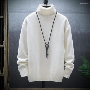 Men's Sweaters Winter Turtleneck Sweater Men Thick Warm Mens Knit Pullovers Fashion Knitted Loose Black White Man