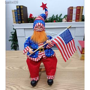 Decorazione del partito USA Decorazione del Giorno dell'Indipendenza Simulato Bambola di Babbo Natale Zio Sam Souvenir Bambola Felice 4 luglio Festa nazionale degli Stati Uniti Decorazioni per feste T230522