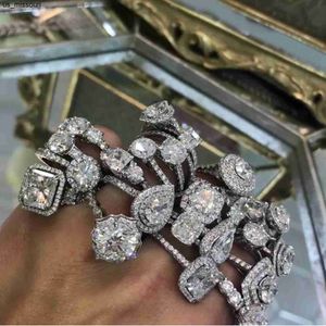 Pierścienie zespołowe 50 stylów cyrkon Pierścień Pierścień Prawdziwy biały złoto CZ Stone oświadczenie impreza Pierścienie weselne Pierścienie dla kobiet biżuteria zaręczynowa J230522