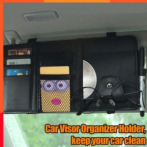 Ny Universal Car Sun Visor Pen Card Holder CD DVD Organiser Storage Box Solglasögon Clip Stowing Sun Visor Organizer Car-Styling