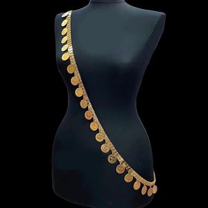 Halsband arabiska bröllop lyx sjal kedja kurdiska kvinnor smycken turkiska mynt halsband guldplattat tofs halsband handgjorda