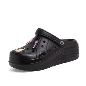 Girls 'Sandals High Beauty Summer Nya populära tofflor kvinnors fritidsmodet tjocka sulor förhöjda hålskor F6073-08