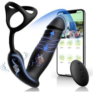 factory outlet Vibrator Pseudo Penile Prostate Massager with Cock Ring Vibration Modes of Thrust Plug Male Sex Toy Application and Remote Control