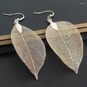 Dangle Earrings 2023 Plated Leaves Earring Delicate Micro Inlaid Cubic Zircon Wedding Jewelry Pendant Brincos Brinco Boucle D Oreille