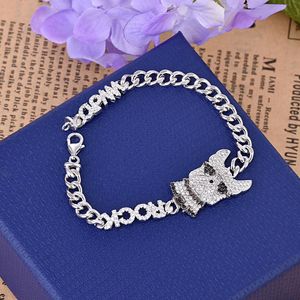 Armbänder Hohe Qualität 925 Silber Überzogene Armreif Voll Zirkon Hip Hop Hunde Können Angepasst Größe Armbänder Für Frauen Mode Schmuck DJ1558