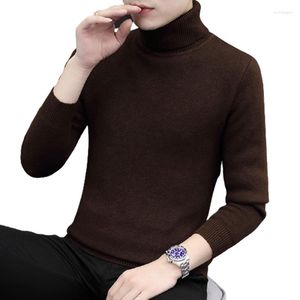 Erkek Sweaters 2023 Erkekler Tavtleneck Sweater Sonbahar Kış Korece Versiyon Trendi Yüksek Boyun Erkek Örme Dipli Gömlek