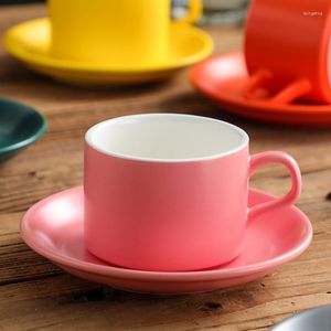 Koppar tefat enkel porslin kaffekopp set personlig nordisk design turkisk ekovänlig tazas de cafe