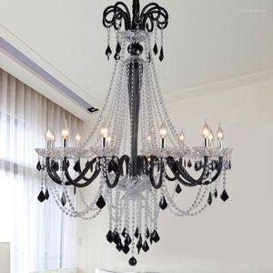 Chandeliers Modern Led Crystal Dining Room Light Candle Lamp Large E14 El Lobby Creative Chandelier For Living