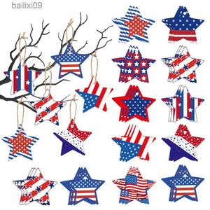 Party Decoration American Flag Red Blue Star Independence Day Faceless Gnome Pendants Ornament för USA 4 juli Home Party Decorations T230522