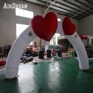 Customized 5/6/8m W Love white Inflatable Wedding Arch heart arch archway for Bridal Party decorations
