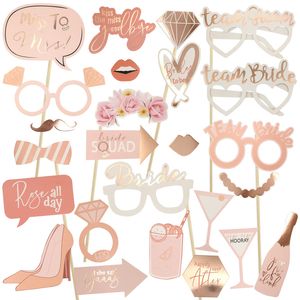 Other Event Party Supplies 25Pcs Team Bride to Be Paper Po Booth Props Mask Pobooth Bachelorette Hen Party Bridal Shower Wedding Decoration Supplies 230522