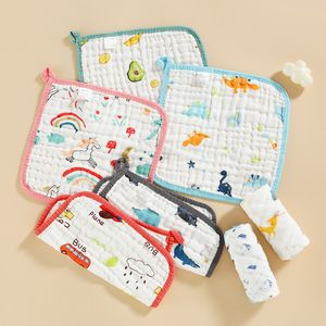 1pc 27*27cm Yumuşak Yıkanabilir Baskı Muslin 8 Katmanlar Keyla Pamuklu Bebek Küçük Mendil Boz Bezleri Yüz Havlusu