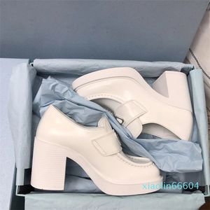 Sapatos casuais designer de luxo feminino vestido moda de couro genuíno deslize em saltos altos de salto alto