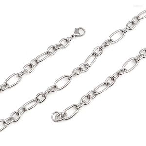 Chains 304 Stainless Steel Link Cable Chain Necklace Oval Rhombus Gold Color Silver Necklaces Jewelry 60cm - 80cm Long 1PC