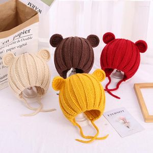 Boinas de boina de inverno desenho animado urso bico de tricô quente crianças garotas menino chapéu de menino infantil os crânios de gorros gorros