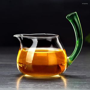 Tassen Untertassen Hochtemperaturbeständiges Glas Teetasse verdickter gespannter Griff Fair Exquisites Set Zubehör AQ291