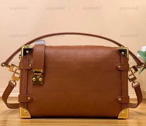 10A Designer-Spiegelqualität, kleine seitliche Kofferraumtasche, Damen-Handtasche aus echtem Leder, Pochette, schwarz geprägte Geldbörse, Luxus-Griff, Clutch, Umhängetasche, Schultergurt, Box-Tasche