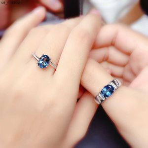 Кольца Band Rings Lab Sapphire Ring Real 925 Стерлинговые кольца Эмстоун для женщин Свадебные ювелирные украшения великолепное обещание J230522