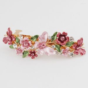 Fermagli per capelli Moda Accessori per ragazze carine Clip a farfalla Fiore con strass di cristallo Barrette per le donne