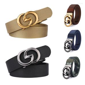 Belts 2023 Canvas Men's Belt Fashion Nylon Outdoor Metal Automatic Buckle Casual All-match Luxury Boys Pants Waistband