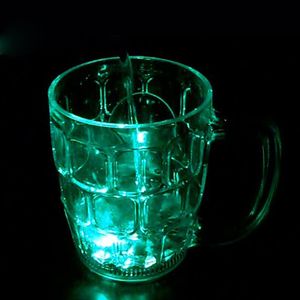 50pcs 550ml LED Beer Mug Plastic Large Capacity LED Flashing Beer Cup Fancy Light Glass Color Changing Bar Decoration