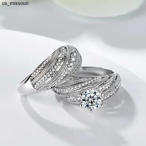 Band Rings 100 14K White Gold Ring for Unisex Natural AAA Diamond Jewelry Invisible Setting Engagement Round 18 K Gold Rings with Box J230522