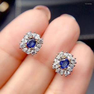 Stud Earrings Super Top Quality Sapphire Earring Natural And Real 925 Sterling Silver