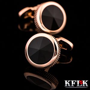 2020KFLK Luxury shirt cufflinks for mens gift Brand cuff button Crystal cuff link Golden High Quality gemelos abotoadura Jewelry