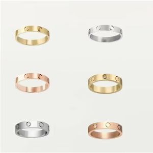 Designer Liebesschraubenringe Herren und Damenring Klassische Luxus -Titan -Stahllegierungsmaterial niemals nicht allergisch 4mm verblassen