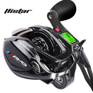 Bębnki Baitcasting Histar Long Casting 7 2 1 Wysoki stosunek 10 kg zasilanie oporu 9 1 BB Magnetyczne hamowanie AMG Digital LED Rowołowy dwukrotność LED 230520