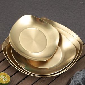 Plates Spit Bone Dish Grade 304 Stainless Steel Seasoning Mirror Polished Square Utensil Table Sauce Appetizer Plate Tray