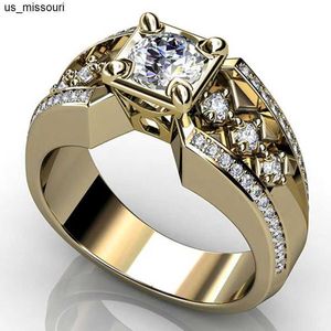 Band 14K Gold Ring für Männer Natur 2 mit Diamant Schmuck De Bizuteria Anillos Mujer Edelstein Ringe Box J230522