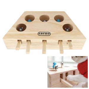 Cat Toys Cat Catching Mouse Pet Hit Hamster With 3/5-holed Mouse Holes Catch Bite Wooden Cat Hunt Toy Interactive Toys G230520