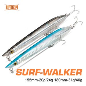 Ganchos de pesca Reino Lures flutuantes de afundamento 20g 31g 40g Lápis de plástico artificial iscas duras WobBlers para pike crankbait inverno 230520