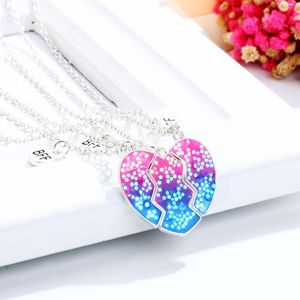 Pendant Necklaces Fashion Heartbreak Love Necklace Good Friends Children's Three Girlfriends Set Jewelry