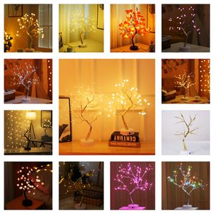 Luz de árvore da árvore dos bonsai de mesa 108 Luzes de cordas LED, lâmpada de árvore artificial, USB ou bateria, para o quarto Festa de Natal para a desktop Festa de decoração interna Luzes