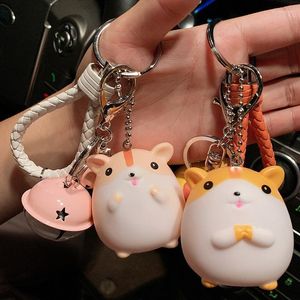 Keychains 2023 Hamster Keyrings Girl Cute KeyringTricets Car Handbag Pendant Key Chian Ring för Miri22