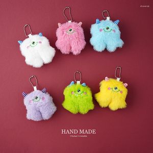 Keychains Colorful One Big Eye Monster Plush Pet Lovers DIY Keychain Pendant Couples Keyring Charms Car Wholesales X287