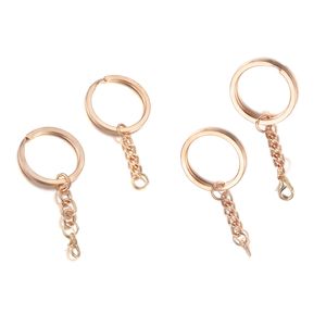 10 Pcs/lot Key Ring Lobster Clasp Screw Eye Key Chain Pins Long Round Split Keychain Keyrings DIY Jewelry Making Accessories