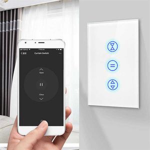Tuya Smart Life UE/US Wi -Fi Roller Shurtain Light Light Switch W ścianę przełącznik dotykowy dla elektrycznych żaluzji Google Home Aelxa W220314